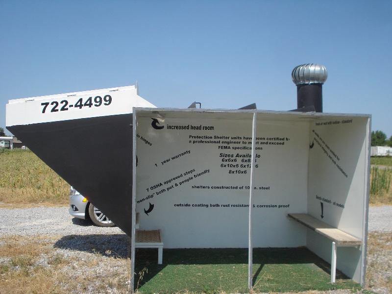 corrugated metal storm shelter